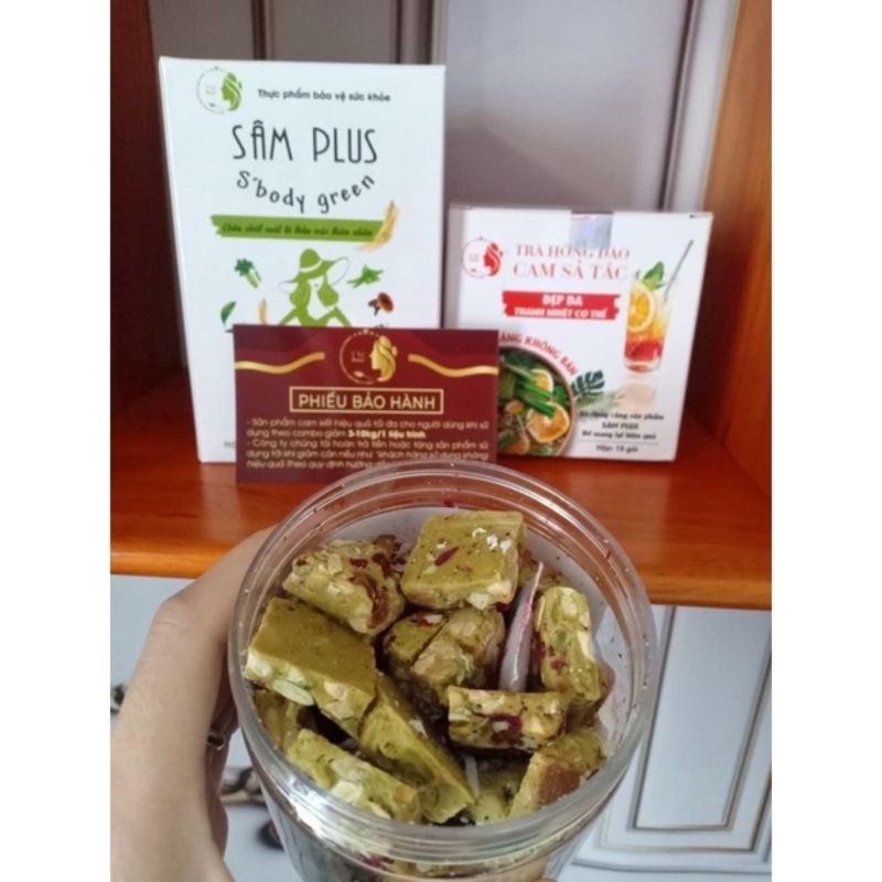 Kẹo Giảm cân Sâm Plus tặng kèm trà