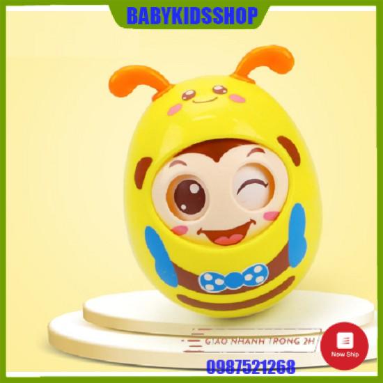 Đồ chơi con lật đật ong đáng yêu cho bé, biết nhắm mở liếc mắt, kêu leng keng