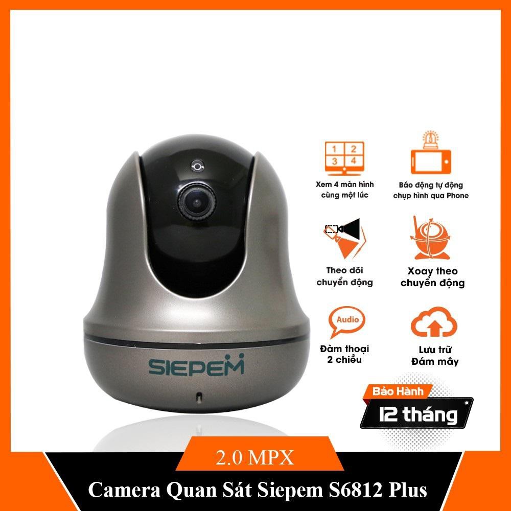 Camera wifi, camera ip wifi, camera không dây trong nhà siepem s6812 plus xoay 360 độ siêu nét full hd 1080p, đàm thoại 2 chiều, bảo hành 12 tháng đổi mới.