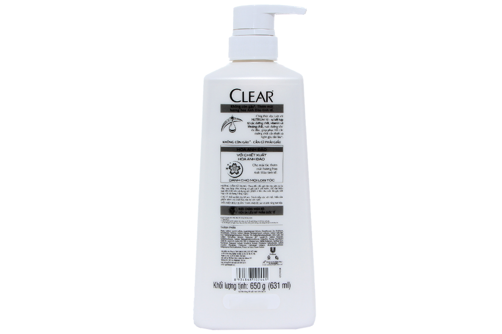 Dầu gội Clear hoa anh đào chai 650g