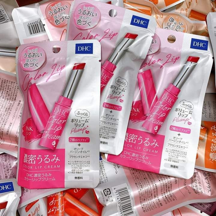 Son dưỡng môi có màu dhc color lip cream của nhật bản - son dưỡng môi màu cam dhc - son dưỡng môi màu hồng dhc - son dưỡng môi màu đỏ dhc