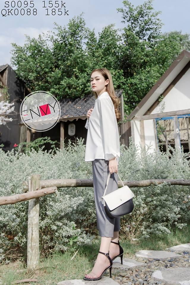 Sơ mi nữ truyền thống ENVY - S0095 Áo Sơ Mi Chất Lụa Mềm Mịn