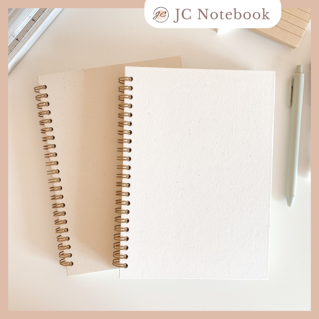 Sổ lò xo basic ruột grid caro ô vuông line kẻ ngang a5 - bullet journal giấy dày 100gsm không lem