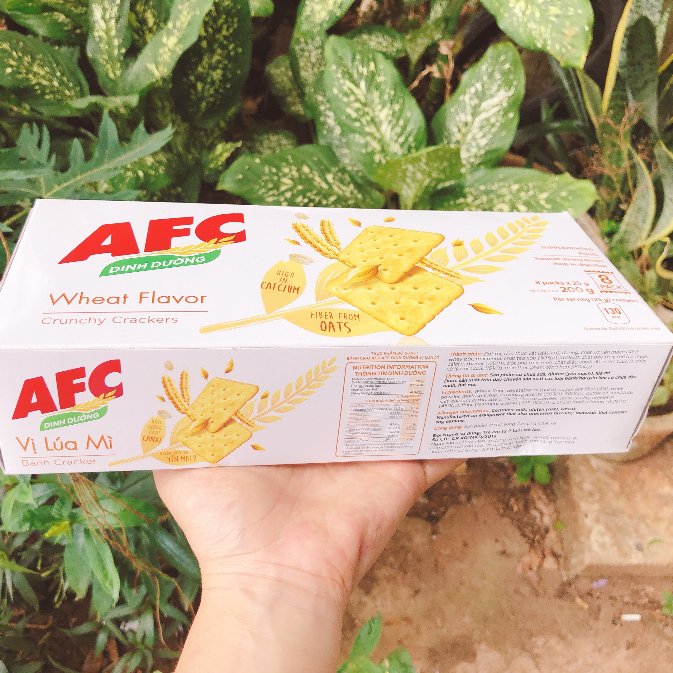 Bánh AFC Dinh Dưỡng 200g(8 gói x 25g) vị rau củ và lúa mì