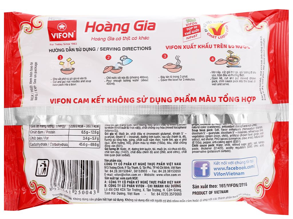 [Siêu thị WinMart] - Phở thịt gà Vifon Hoàng Gia gói 120g