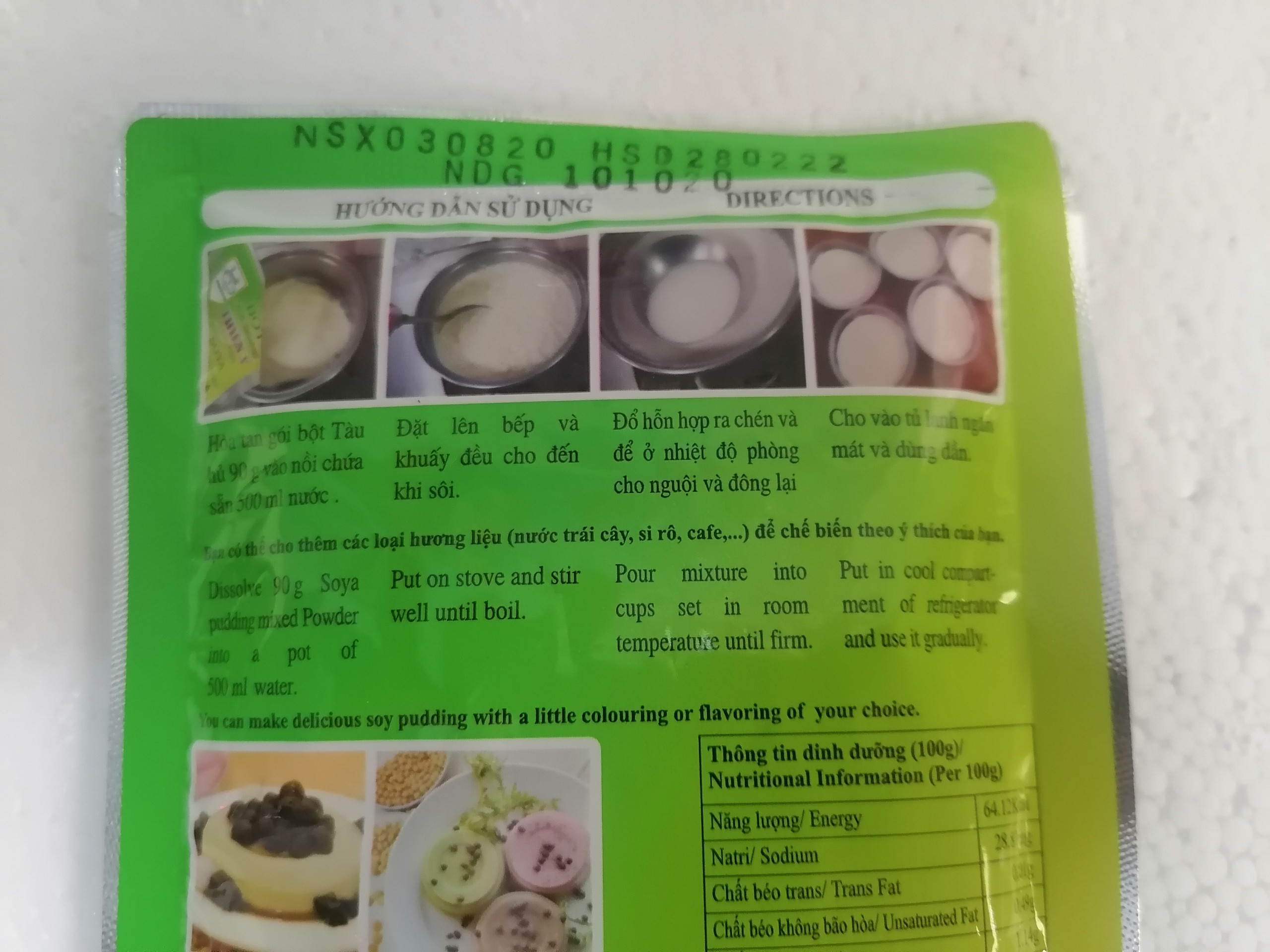 [Túi 90g] BỘT TÀU HỦ (TÀU PHỚ) [Singapore] THIÊN Ý Soya Pudding Mixed