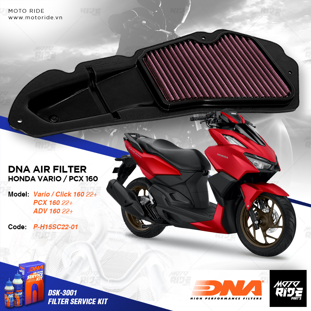 DNA P-H15SC22-01 LỌC GIÓ HONDA VARIO 160 ADV 160 PCX 2022+