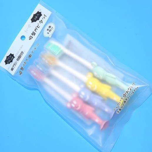 Set 4 Bàn Chải Đánh Răng Trẻ Em Siêu mềm hình thú xinh xắn