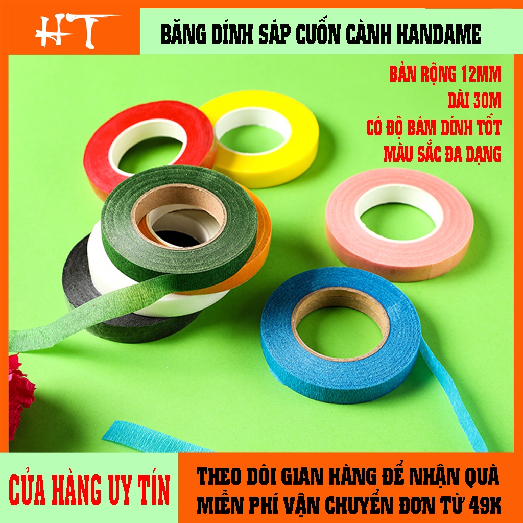 Băng dính sáp xanh cuốn cành làm hoa