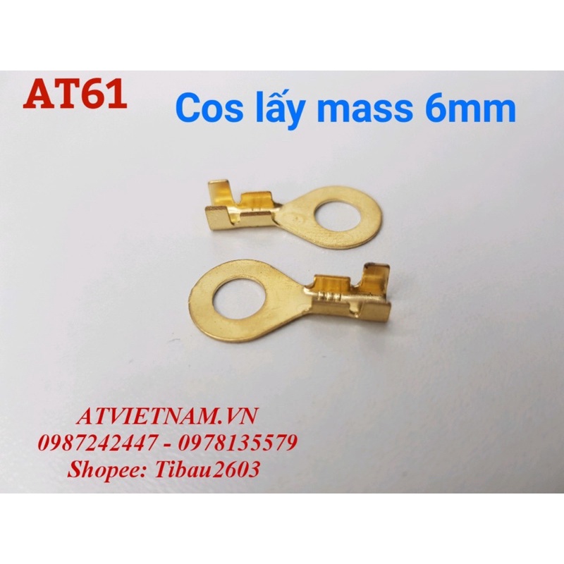 Cos lấy MASS 6mm, Đầu cos xe máy - AT61 (1 bịch 50 cái)
