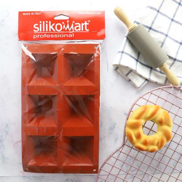 SN Silicone Bộ Tạo Khuôn Hình Dòng Ý Silikomart6 THẬM CHÍ 15 THẬM CHÍ Hình Kim Tự Tháp Bánh Mousse Nướng Bộ Tạo Khuôn Hình