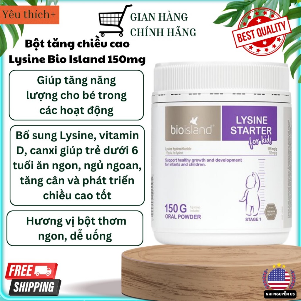 Lysine bột tăng chiều cao cho bé Úc