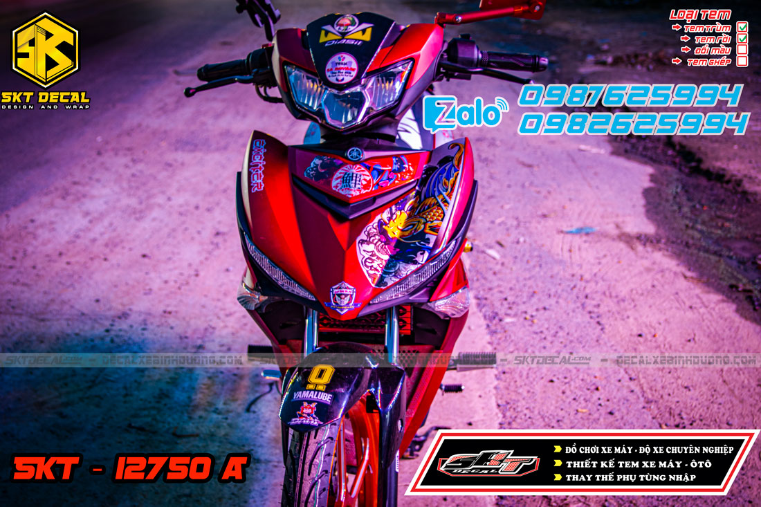 tem rời xe exciter 150 đỏ bạc cá chép