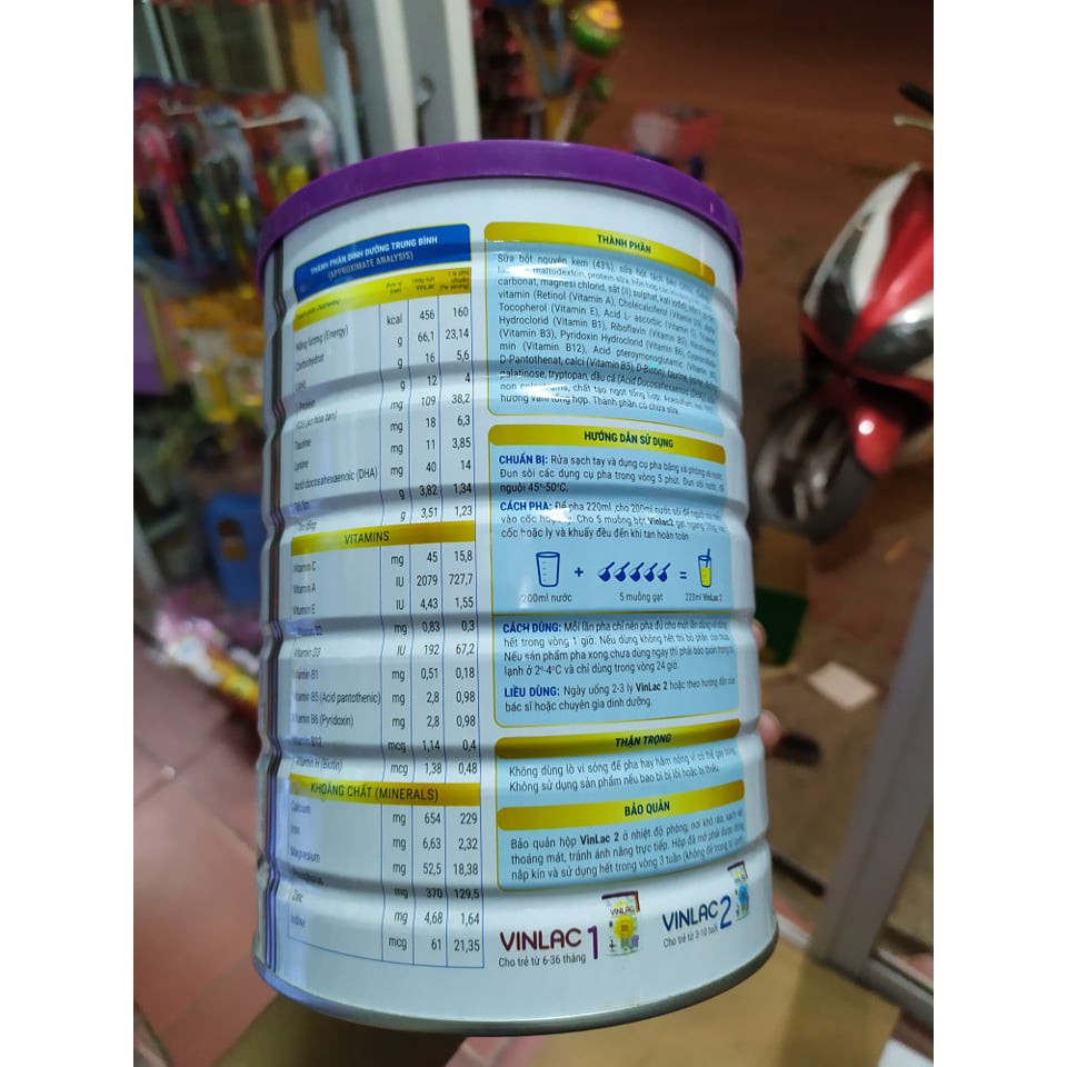 Sữa vinlac số 2 lon 900g