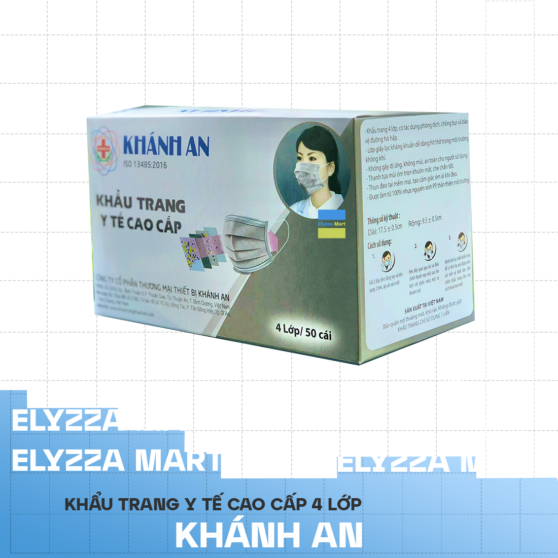 Combo 5 Hộp Khẩu Trang Y Tế Cao Cấp Khánh An (Hộp 50 Chiếc)