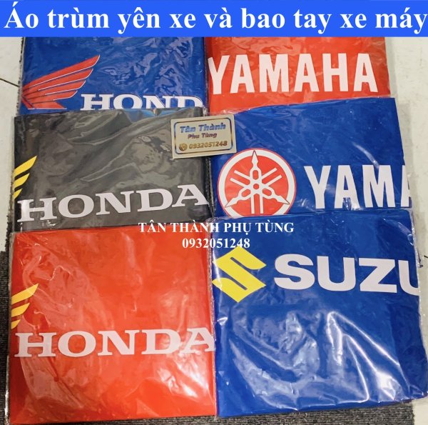 Áo trùm Yên xe và bao tay: Honda, Yamaha, Suzuki