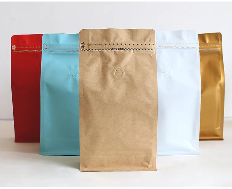 {1kg/size} - túi zip cafe đóng sẵn VAL 1 CHIỀU, dùng đựng trà, cafe