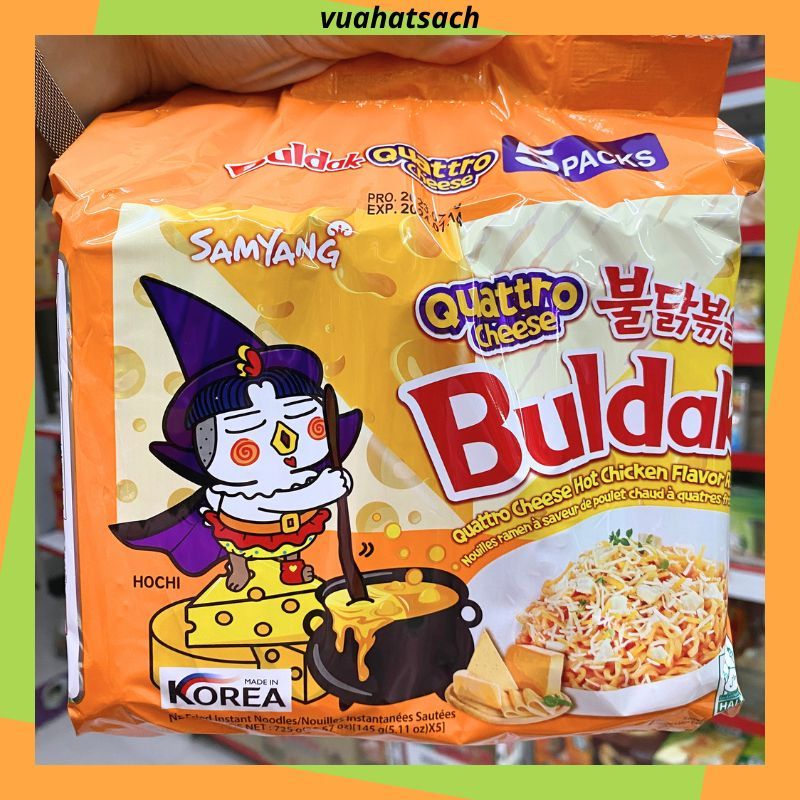 Lốc 5 gói mì Samyang Hàn Quốc đủ vị (cay truyền thống, carbonara, phô mai, cream, quattro, habanero, rose) - Hàng chính hãng Date mới Giao nhanh