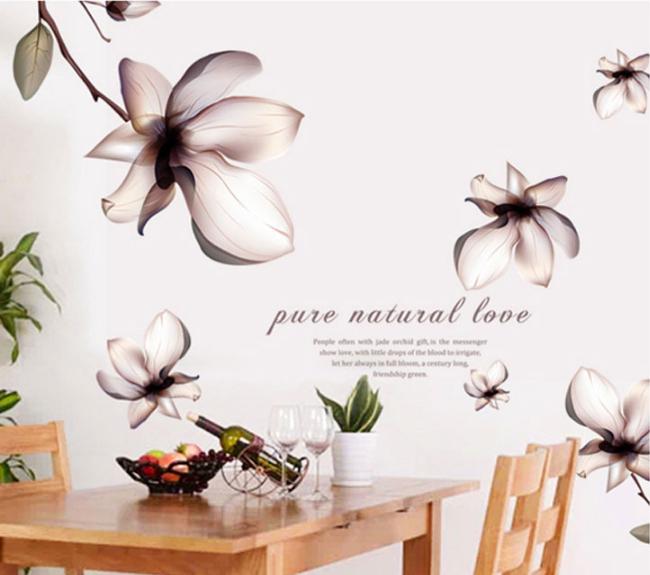 [HCM]Decal trang trí tường Hoa Nâu sang trọng ( KÈM VIDEO THẬT ). Decal in trên chất liệu PVC có keo sẵn ở mặt sau chỉ cần lột ra và dán có thể lau chùi bằng nước công nghệ in rõ nét không bay màu.