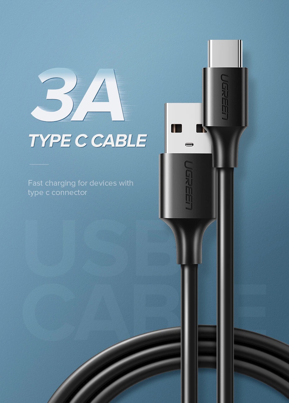 Cáp sạc USB 2.0 A sang USB C Ugreen US287 | Sạc nhanh cho Samsung S21 Xiaomi 11 Pro | Tốc độ truyền 480Mbps | Bảo Hành 1 đổi 1 18 Tháng | 60225 60114 60115 60116 60117 60118 60826 60119 60120 60121 60123