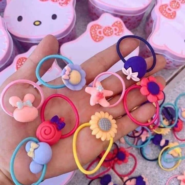 [HCM]HỘP THUN CỘT TÓC KITTY CHO BÉ