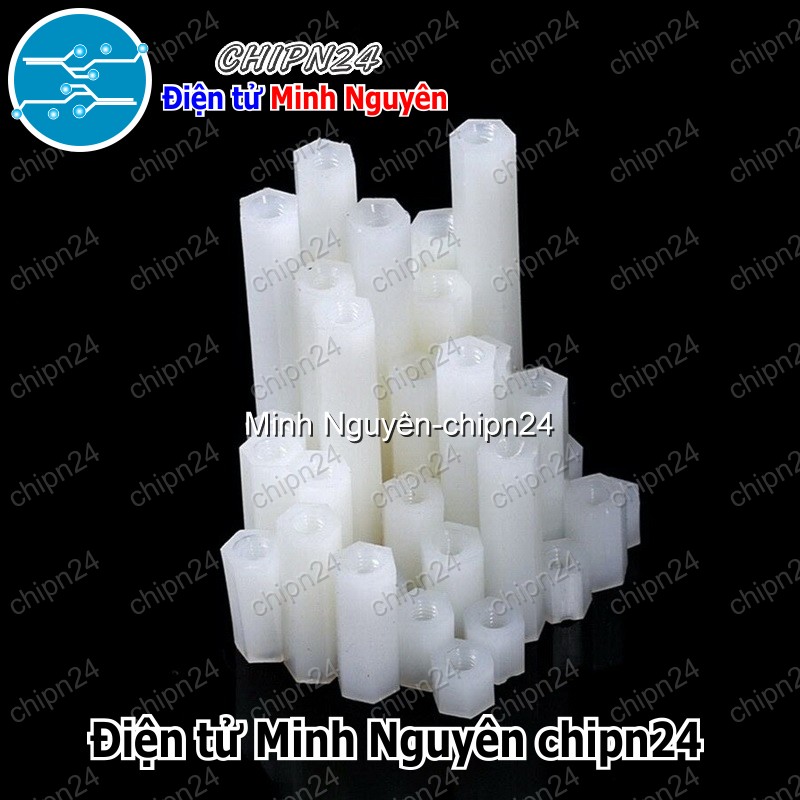 (F33-34) Cọc nhựa M3 (Cái-Cái) (Trụ nhựa 5mm/7mm/10mm/12mm/15mm/20mm/25mm/30mm/35mm/40mm/45mm/50mm) - [Chọn Loại] - HHH.00050