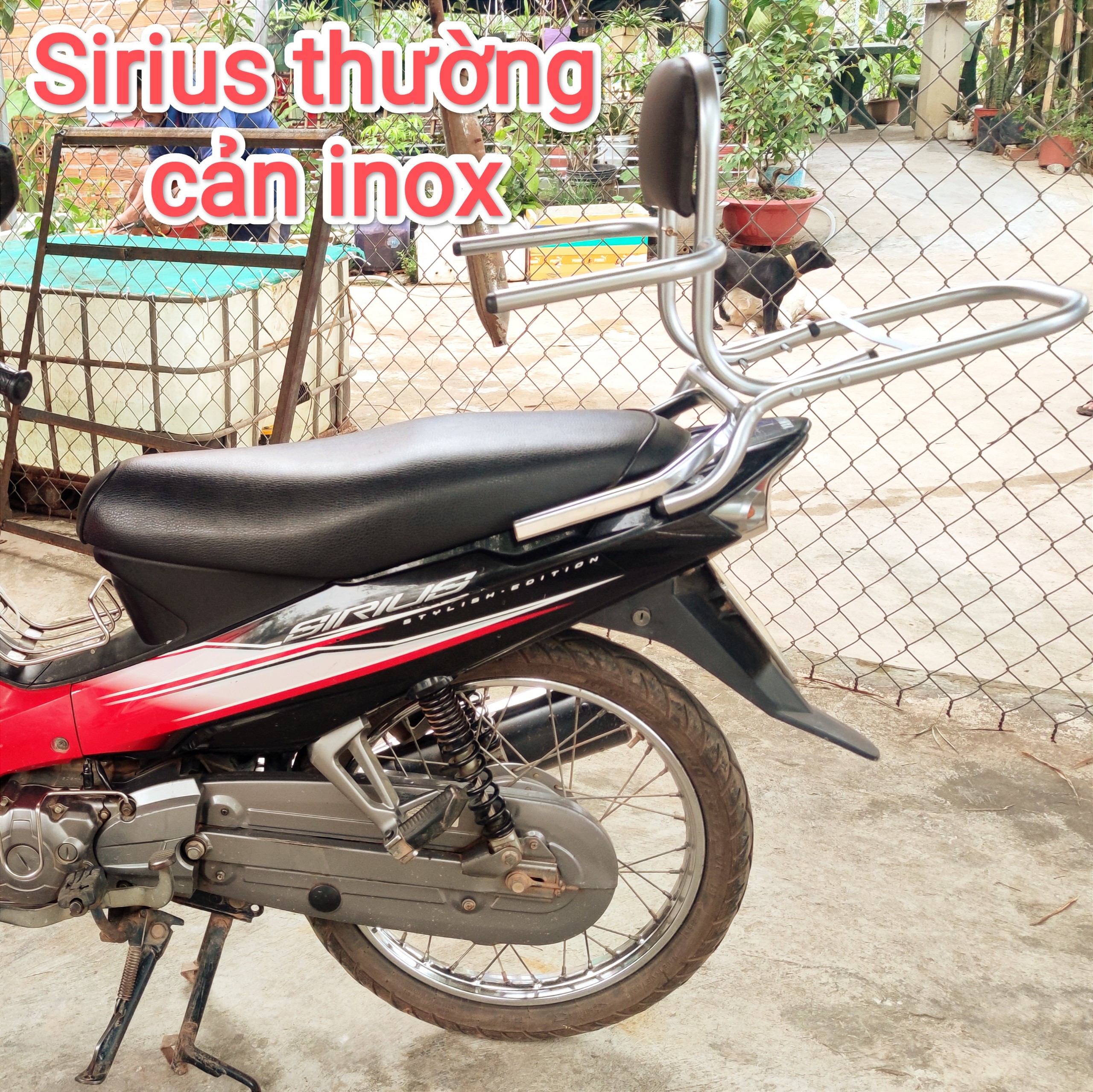 ( tặng lót tay) Baga phượt có ghế dựa sirus thường cản inox