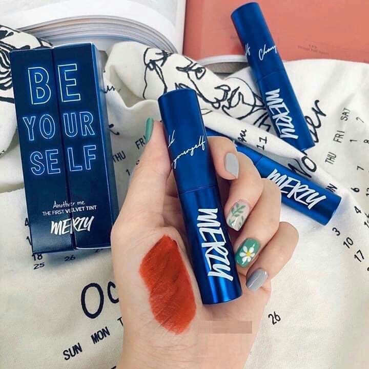 (V6 Vỏ xanh) Son kem lì Merzy The First Velvet Tint