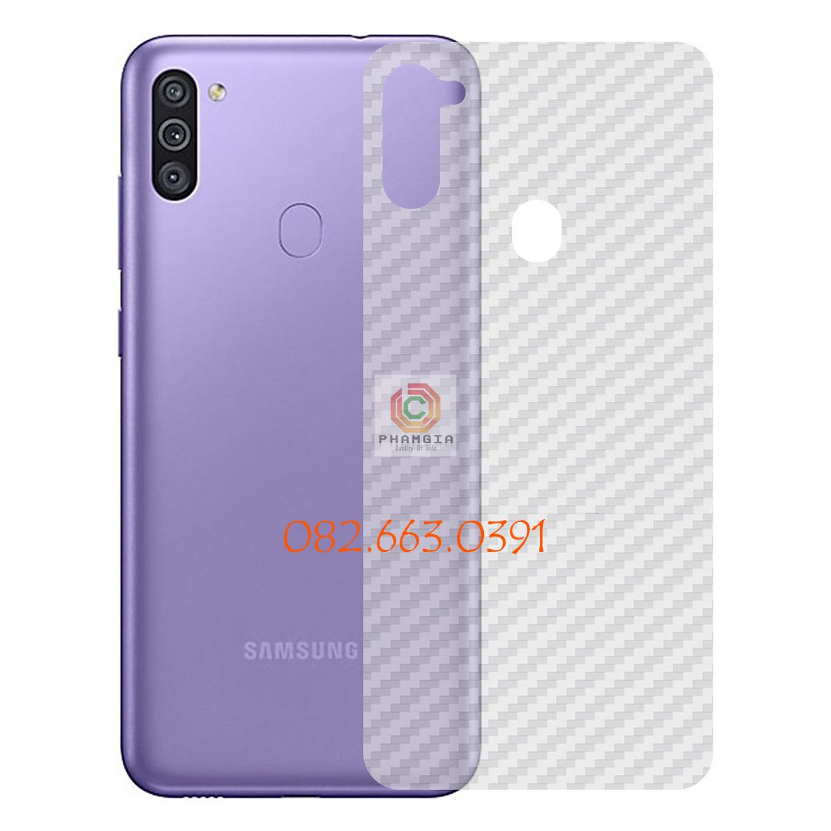 Miếng dán mặt lưng Skin Carbon dành cho Samsung Galaxy M11 bảo vệ chống trầy xước