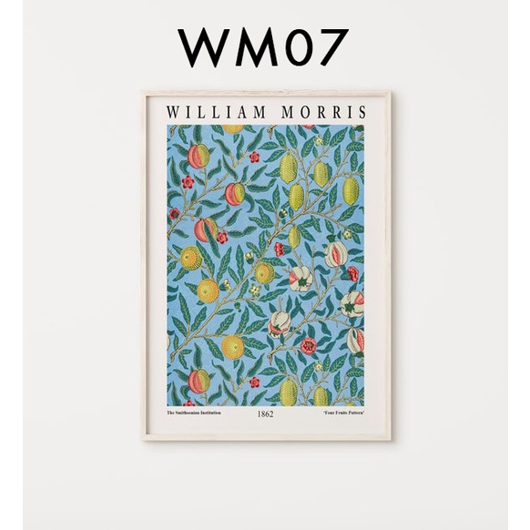 Tranh canvas, 9 tranh William Morris Cực Hot- Tặng kèm đinh treo tranh