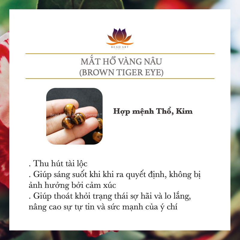 6MM Đá Mắt Hổ Vàng Nâu, Brown Tiger Eye Tự Nhiên Loại B, Đá Phối Vòng Tay Phong Thuỷ, Chuỗi Hạt, Mệnh Thổ, Kim