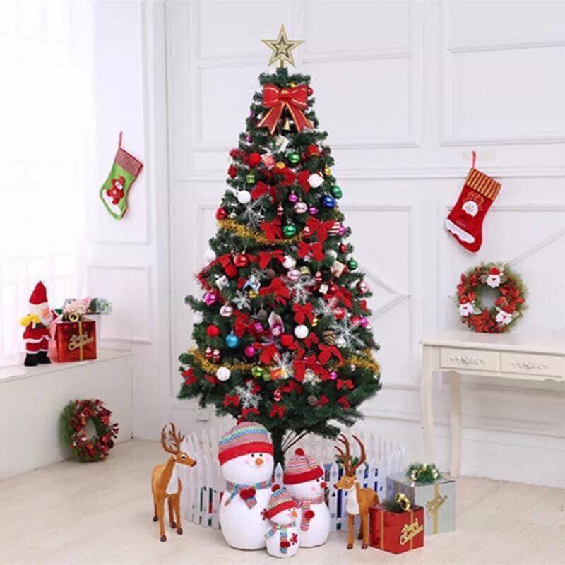 Cây thông noel trang trí giáng sinh full đầy đủ phụ kiện 1m60