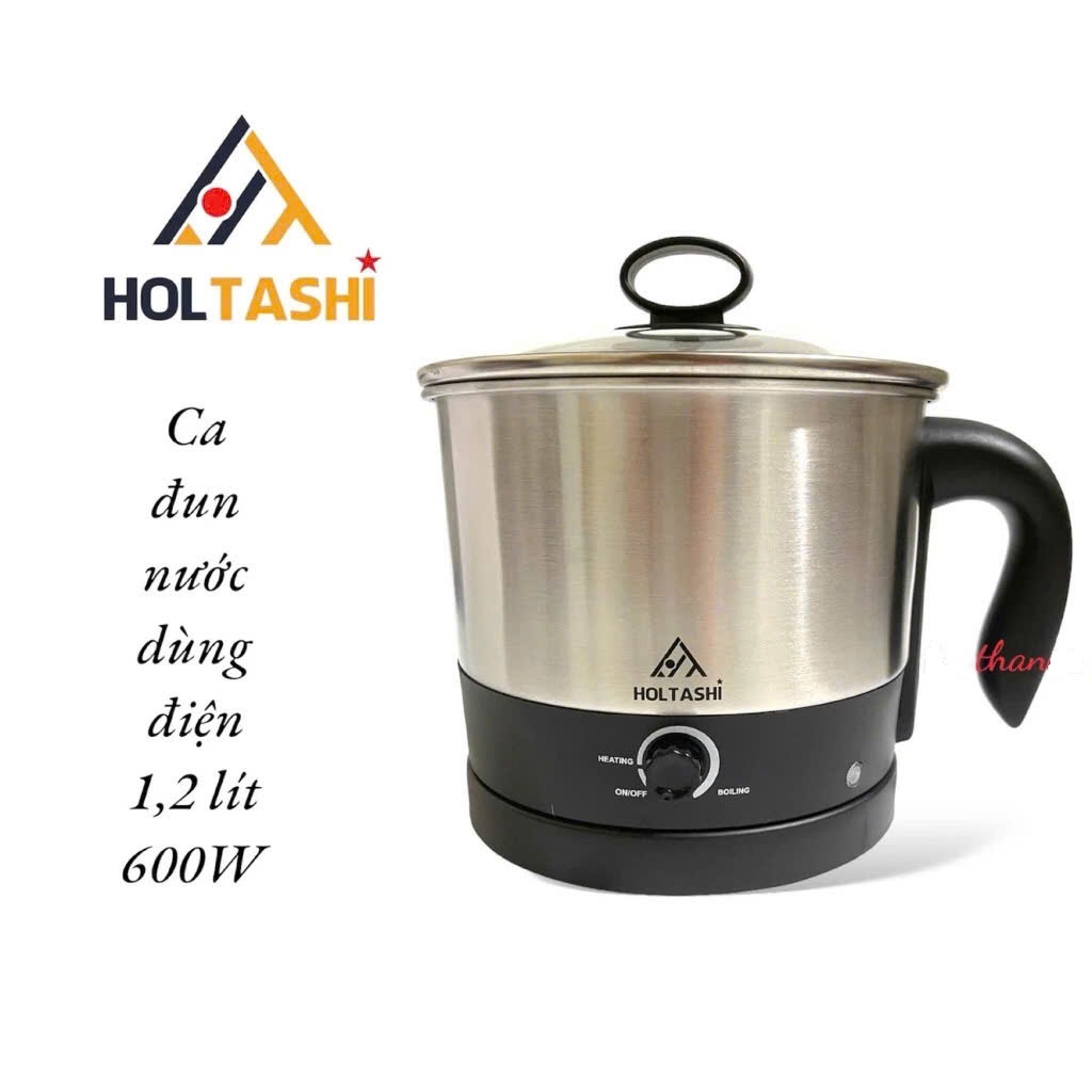 [HÀNG MỚI]  NỒI LẨU MINI ĐA NĂNG INOX HOLTASHI EKJ-326 ĐẾ RỜI 1,2L (Nấu mì siêu tốc)