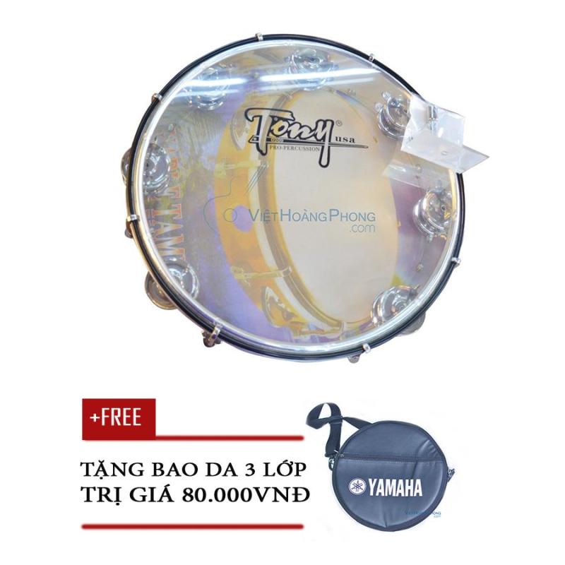 Trống lắc tay - trống gõ bo - Tambourine Cao Cấp TONY (USA) - Tặng bao da 3 lớp - Việt Hoàng Phong