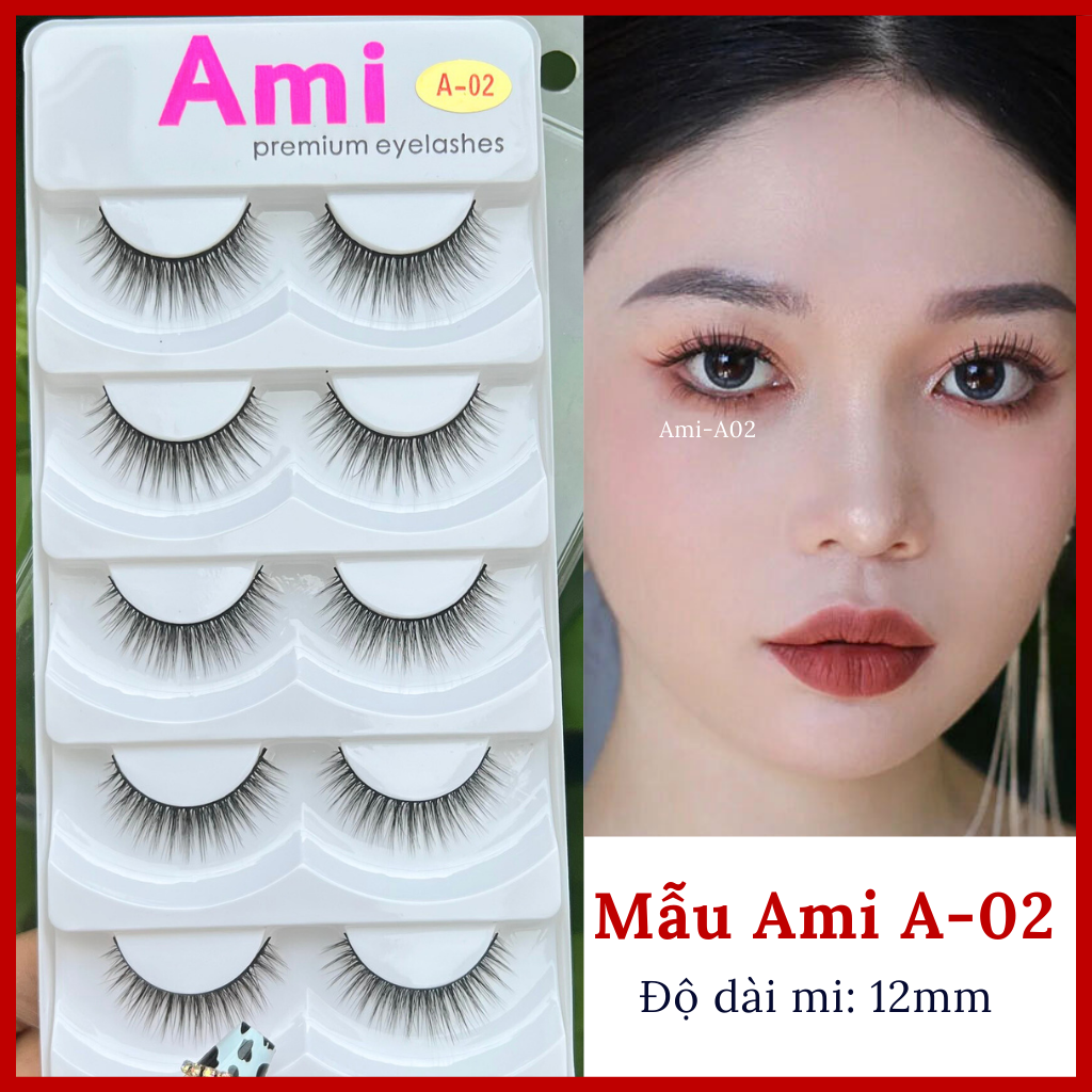 Lông Mi Giả Chồn Tự Nhiên Cao Cấp Ami 5 Cặp