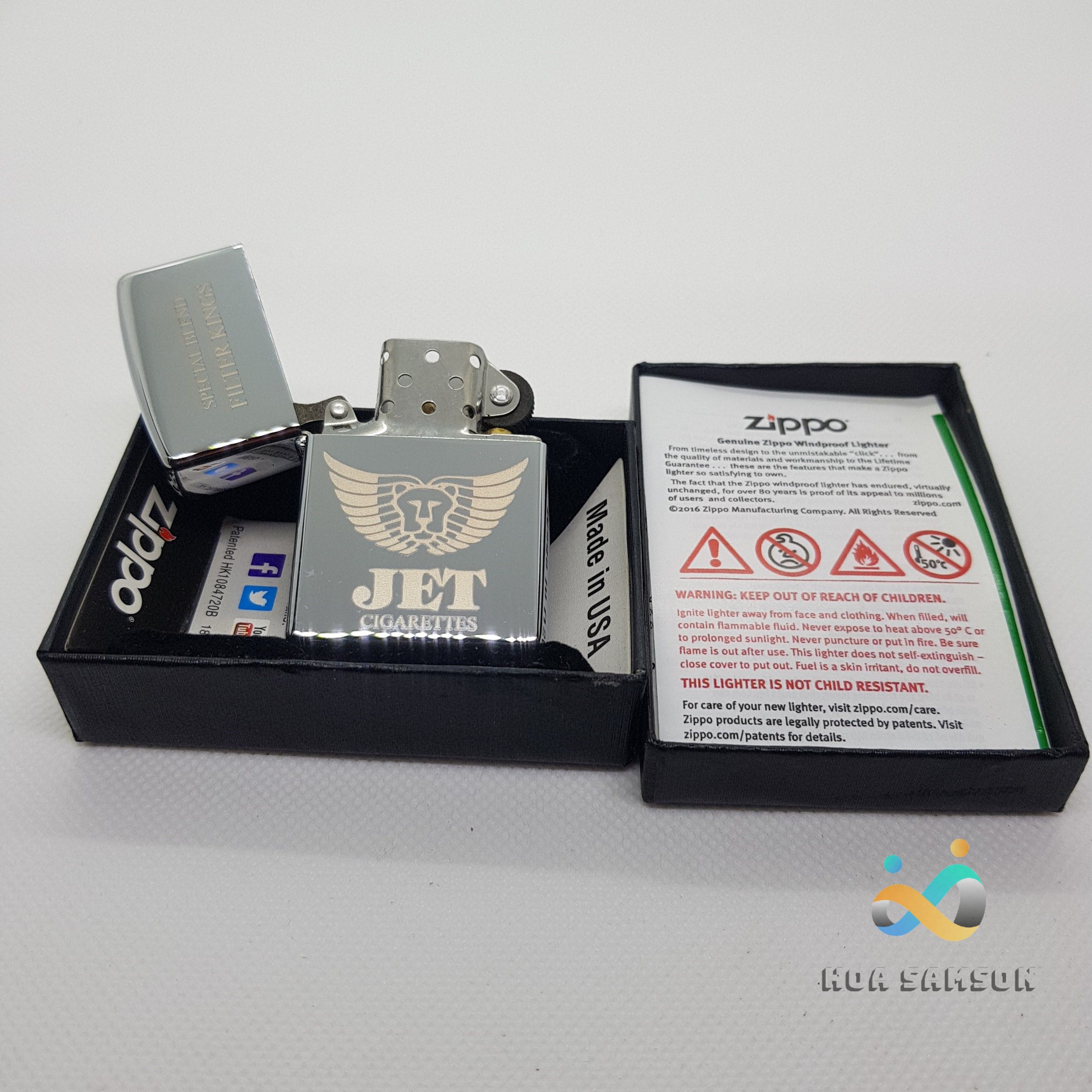Bật Lửa Zippo Bạc Jet Flame Insert c-15