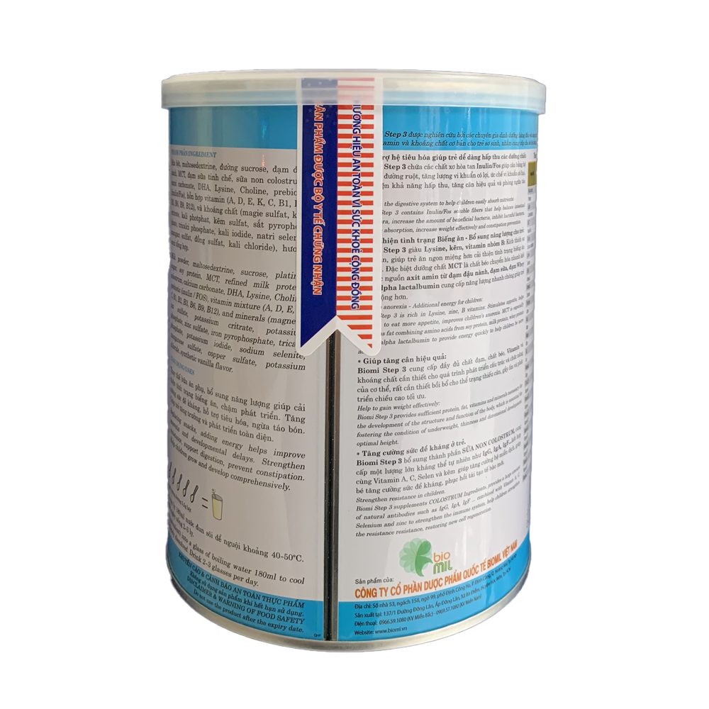 Sữa bột Biomi Step 1 (900g) - Sữa mát cho bé từ 6 đến 12 tháng tuổi