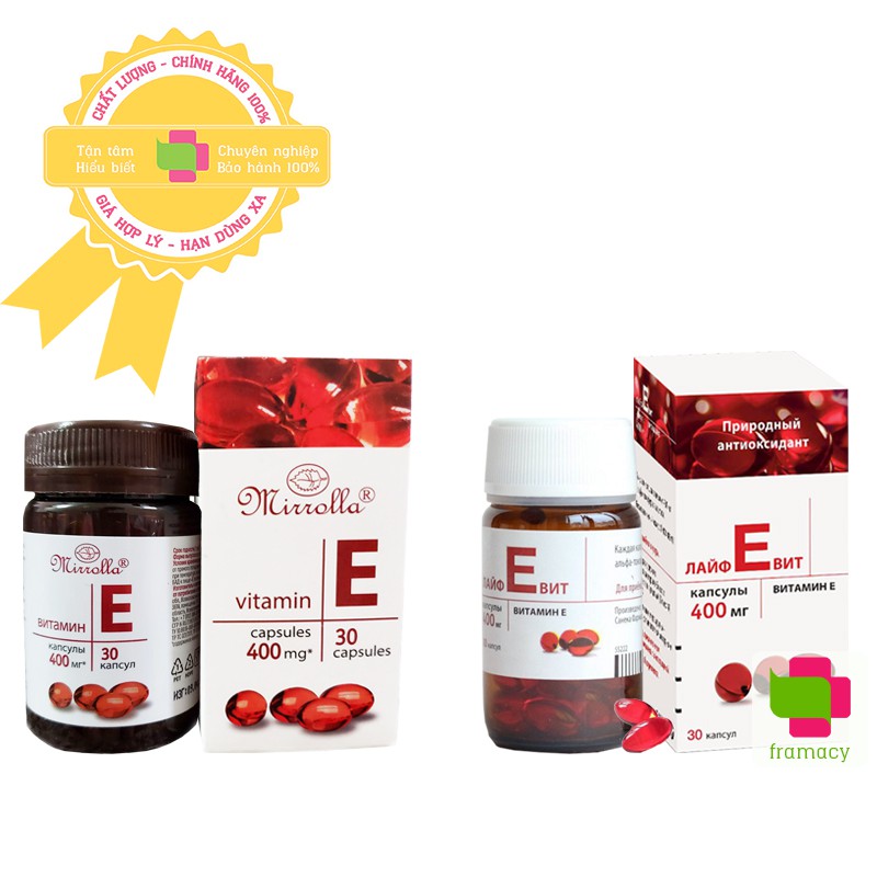 Vitamin E đỏ 400mg Nga (30 viên) chống lão hóa ổn định nội tiết cho phụ nữ từ 12 tuổi trở lên - Zentiva 400mg
