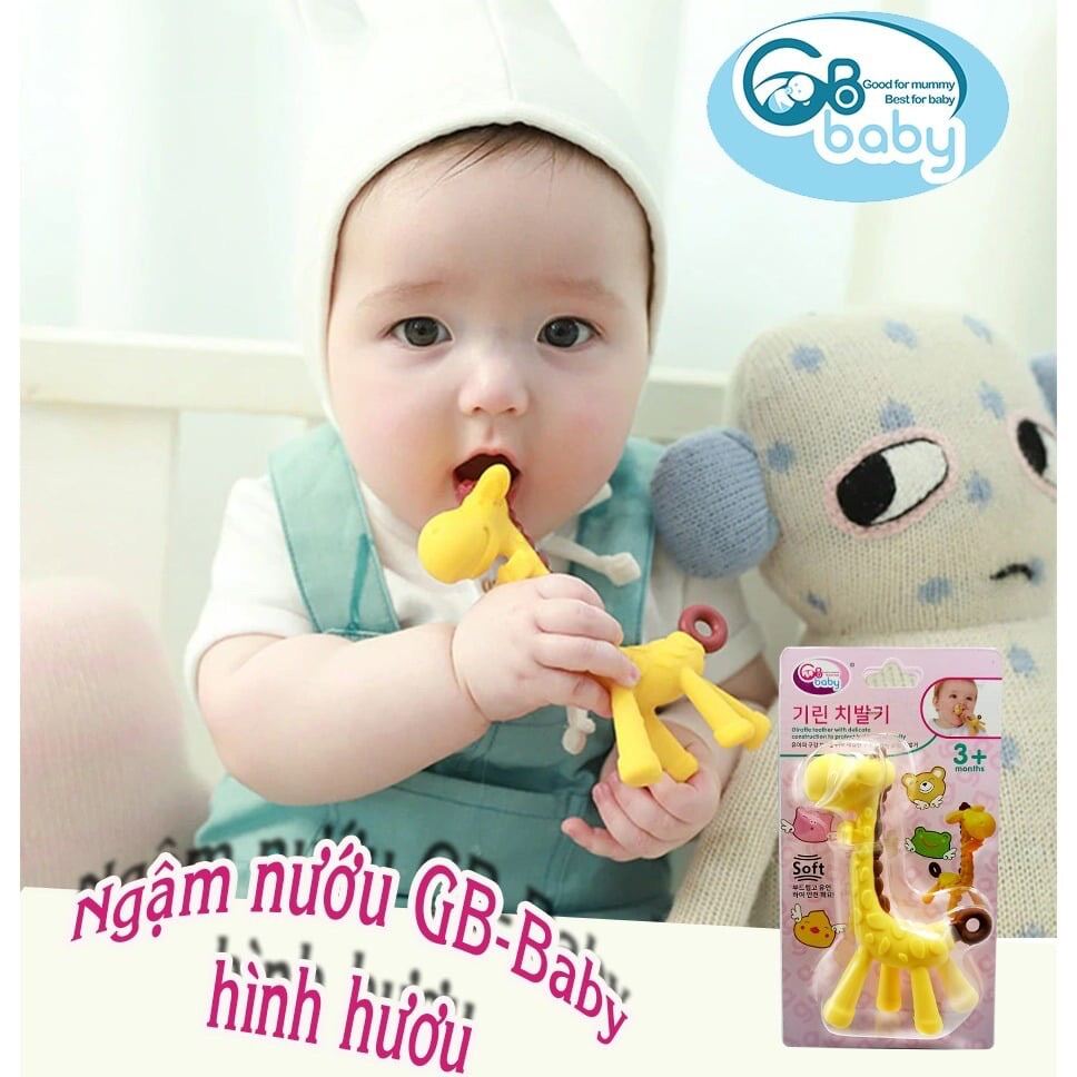 Gặm nướu hình hươu cao cổ matxa silicone mềm GB BABY an toàn cho bé (Công nghệ Hàn Quốc) (Tốt và rẻ so với Baby Banana, Edison, Ange, Kichilachi, Kichi) GBB GB2025