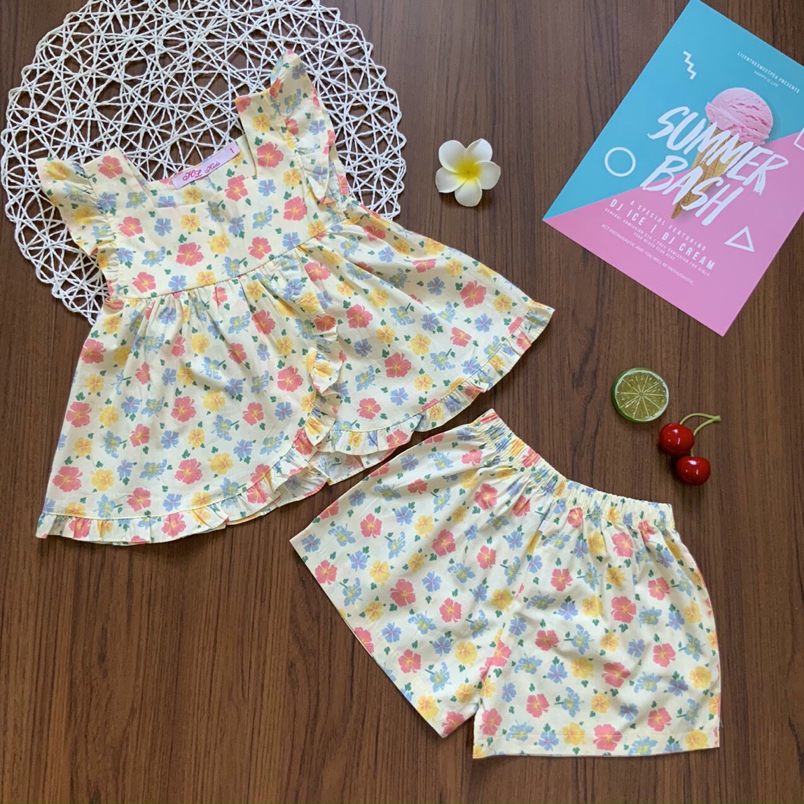[HCM]Bộ Kate lụa Thái  Cao cấp cho bé gái size 10kg đên 35kg