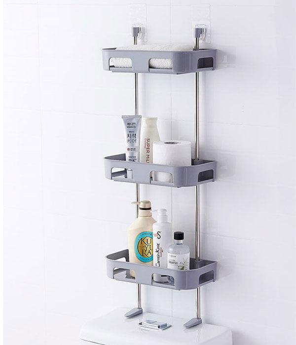 Giá kệ toa lét 3 tầng với ngăn chứa rộng rãi, kệ áp tường thông minh thiết kế hút chân không, chịu lực tốt, khung bằng inox siêu bền, kệ đựng đồ nhà tắm, nhà bếp chống nước hiện đại, đẹp mắt và đa năng Khuyến mãi sốc