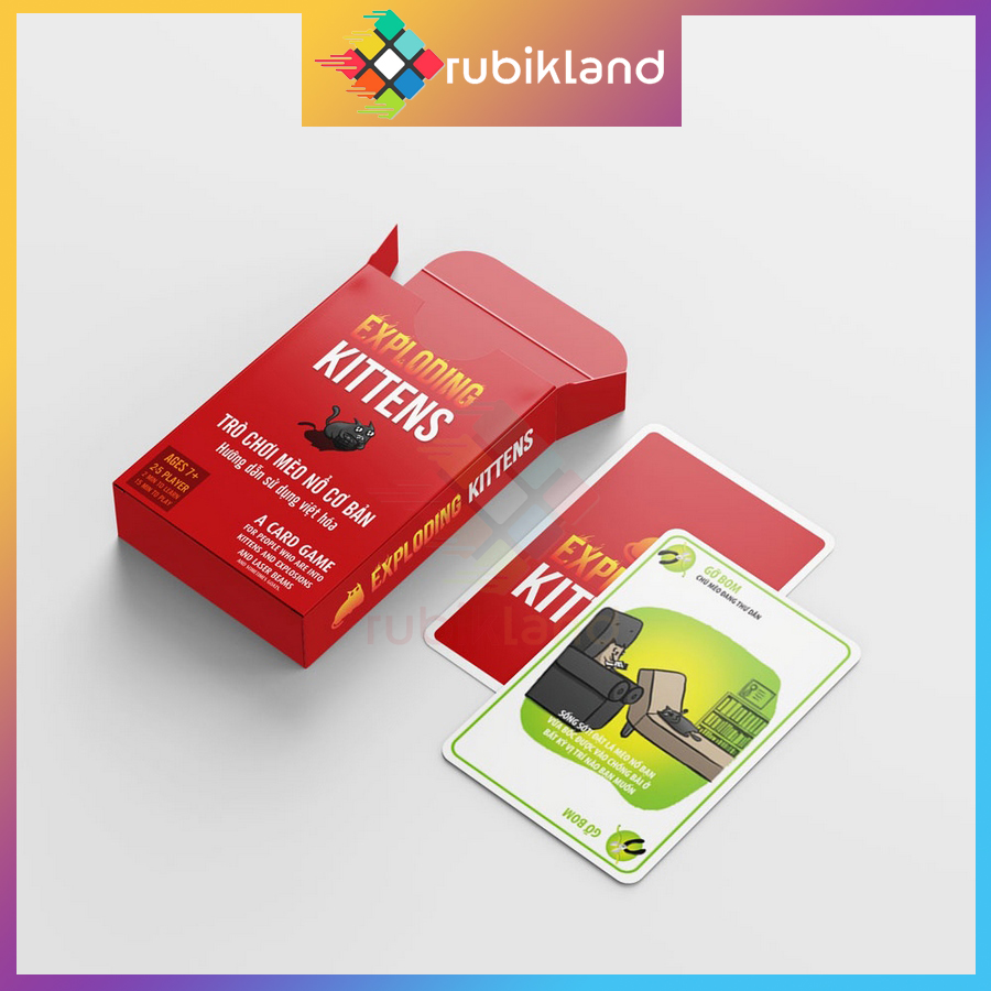 [Tiện Lợi] Bài Mèo Nổ Việt Hóa Exploding Kittens Board Game 56 Lá Chất Giấy Dày Chống Nước
