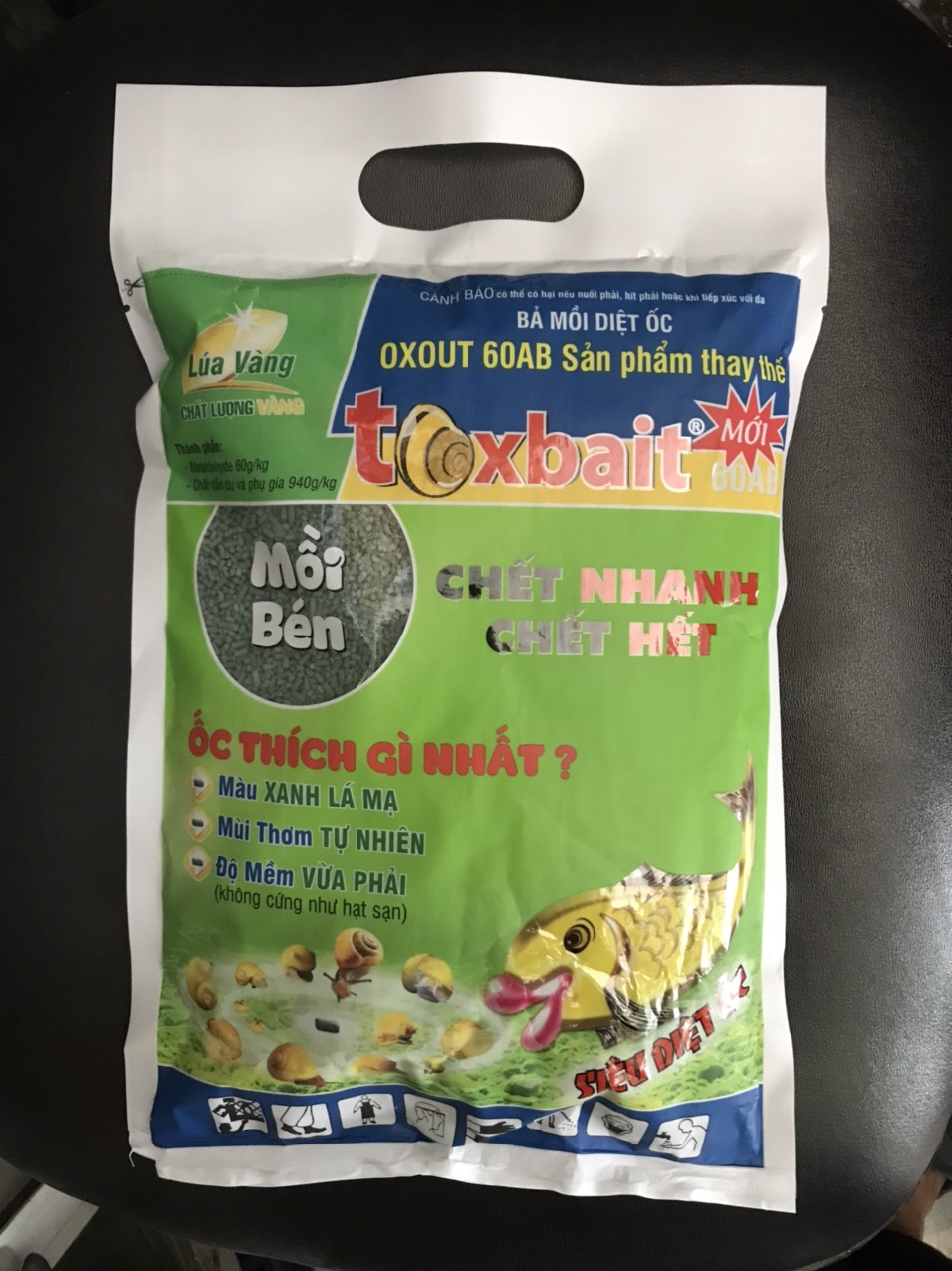 Bả mồi diệt ốc Toxbait 60AB Metaldehyde GÓI 1KG
