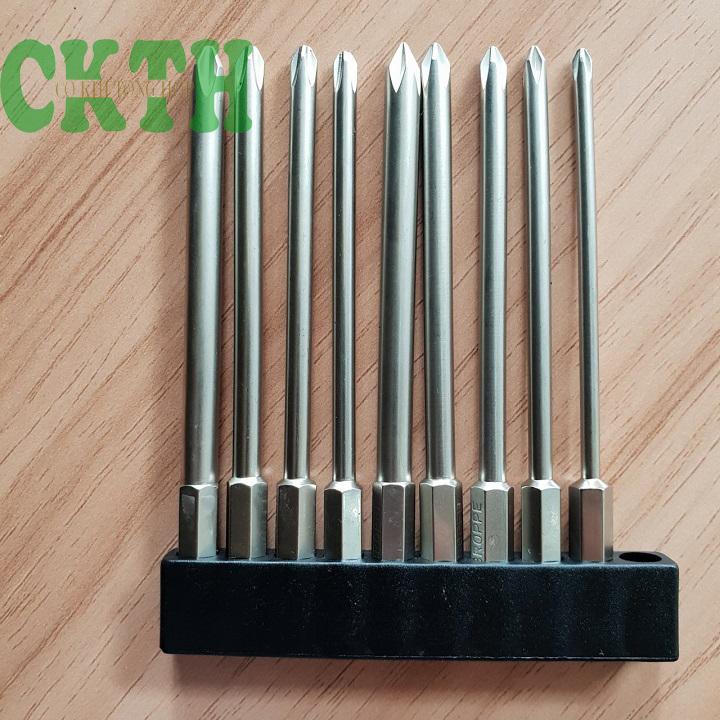 Bộ 9 mũi tô vít 100mm cho khoan