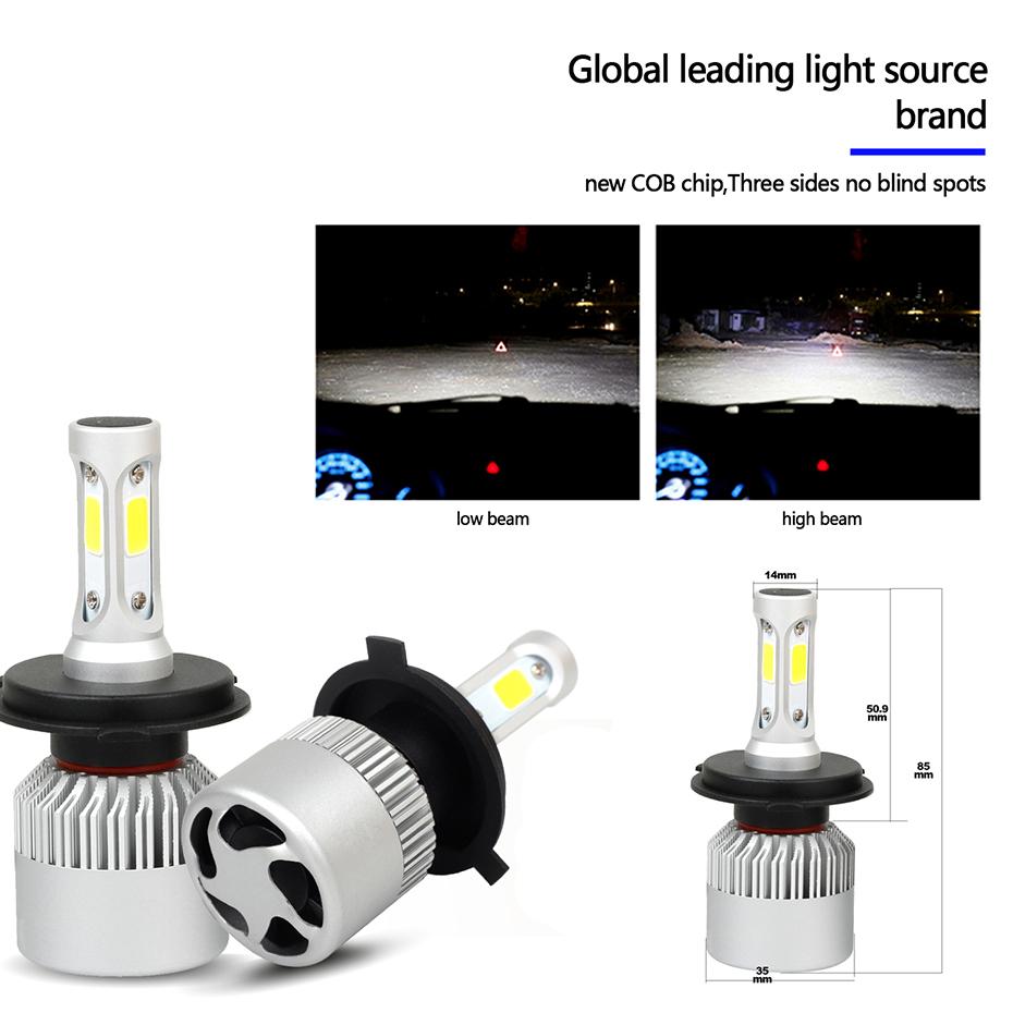 ĐÈN PHA LED S2 CHÂN H4 HS1 CÔNG SUẤT12V  36W SÁNG VÀNG