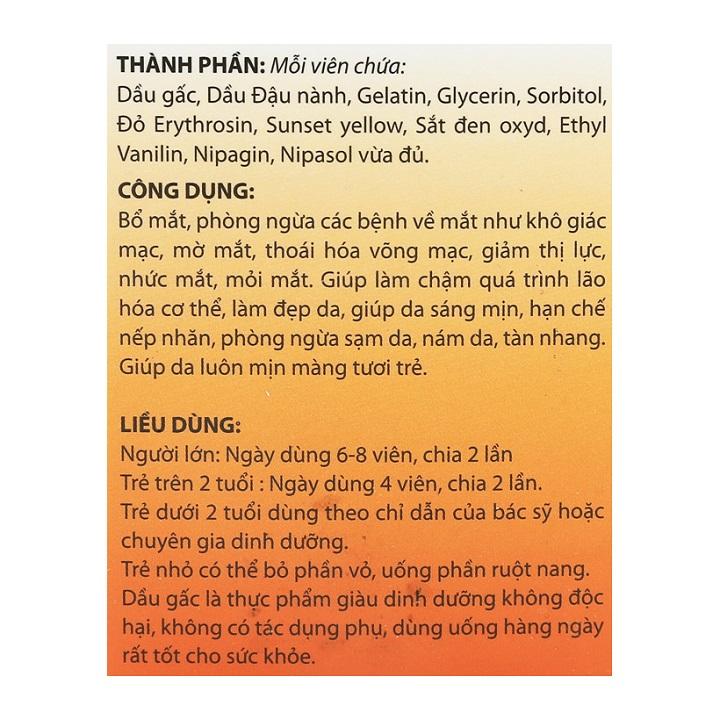 Viên dầu gấc sáng mắt Vita -Ga
