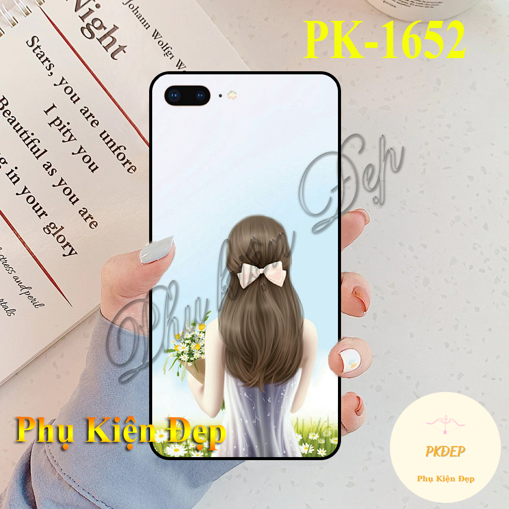 [HCM]Ốp lưng Iphone 7 Plus viền đen in hình Cô Gái Cute