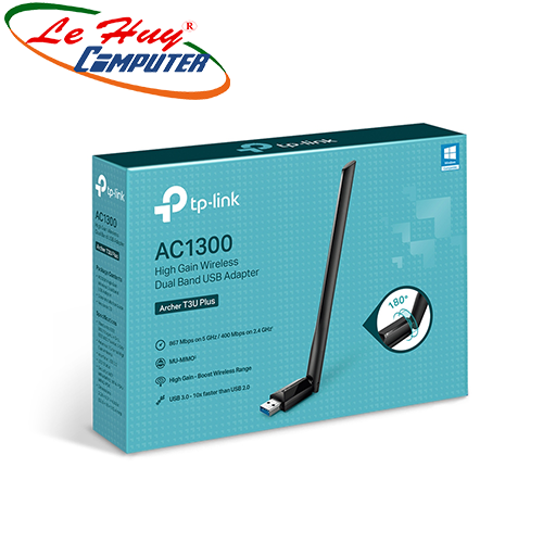 Bộ thu sóng wifi tp-link archer t3u plus băng tần kép ac1300