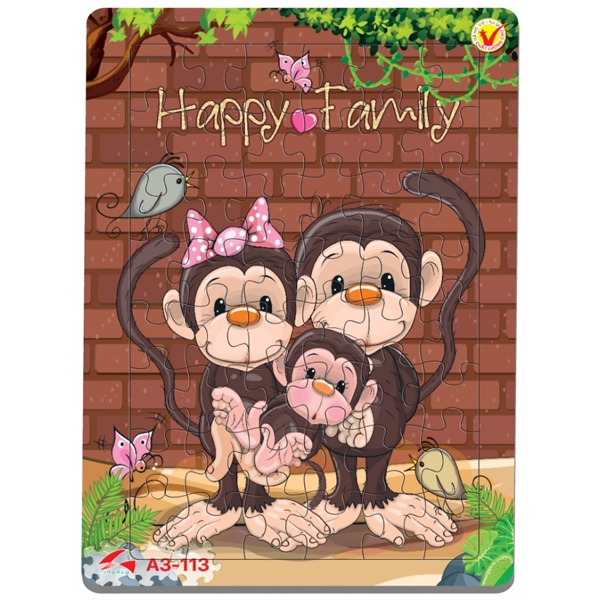 Tranh xếp hình a3 48 mảnh - happy family a3-113