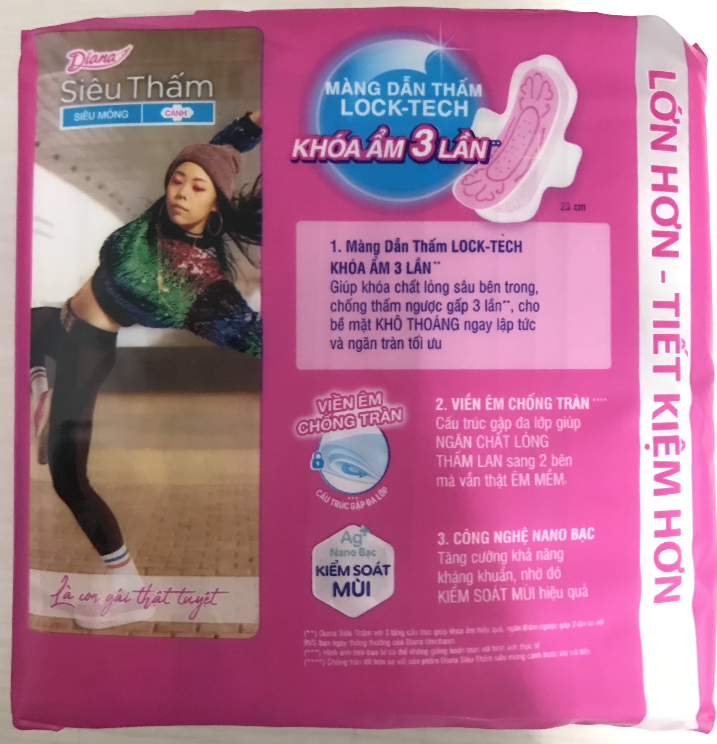 BVS Diana Siêu Thấm Siêu Mỏng Cánh Gói 20 Miếng